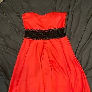 Strapless pink dress